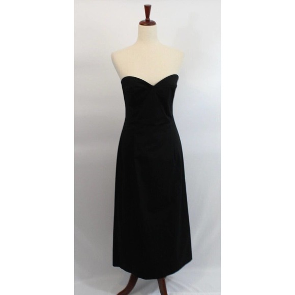 Goop G. Label Elegant Black Strapless Midi Dress - Picture 7 of 10